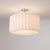 Scallop 19 Inch Flush Mount White Pleated Linen Drum Ceiling Light - Available in Satin Nickel and Weathered Brass for...