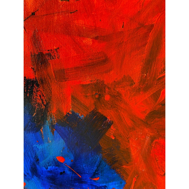 Textile Red Blues by Robbie Kemper For Sale - Image 7 of 7