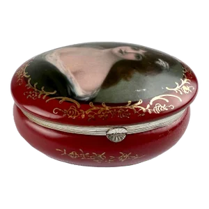 18th Century Limoges Fleur De Lis Trinket Box