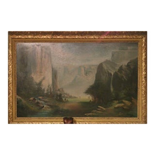 Late 19th Century Large Oil Attrib. To California Artist Thomas Hill 'Yosemite Valley For Sale