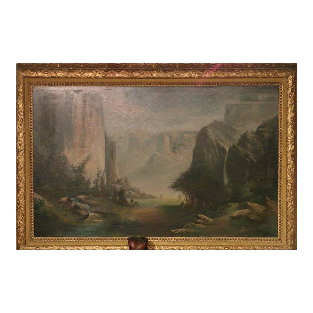 Late 19th Century Large Oil Attrib. To California Artist Thomas Hill 'Yosemite Valley For Sale