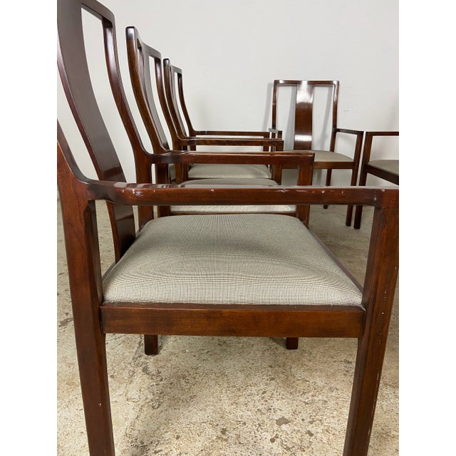 Asian Late 20th Century Charles McMurray Mid-Century Asian Arm Chairs - Set of 7 For Sale - Image 3 of 11