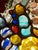 Metal Mid 20th Century Artist-Crafted Table Lamp With Mouth-Blown Glass Nuggets For Sale - Image 7 of 14