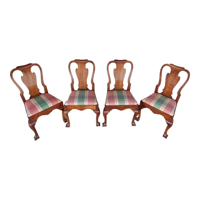 Antique George I 18th Century Walnut Side Chairs - Set of 4 For Sale