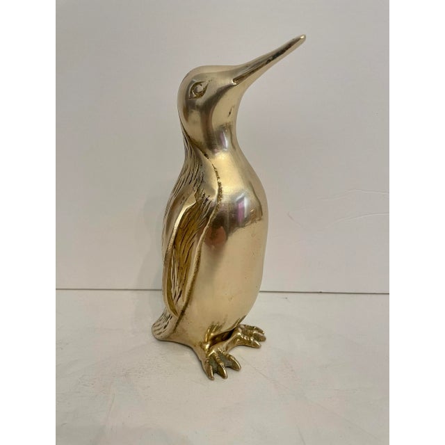 Hollywood Regency Brass Penguin Sculpture For Sale - Image 3 of 10