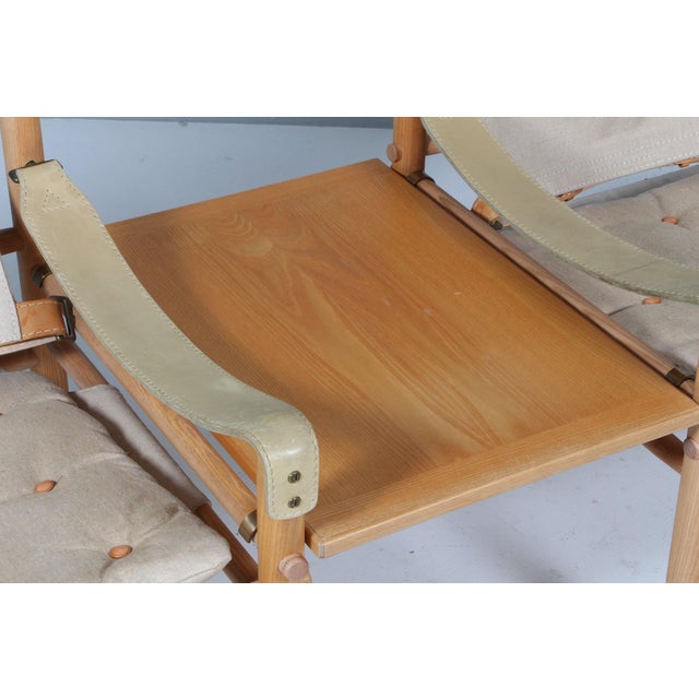 Scirocco Lounge Chairs with Table with Ash Frame and Leather Cushions from Arne Norell, 1970s, Set of 2 For Sale - Image 9 of 10