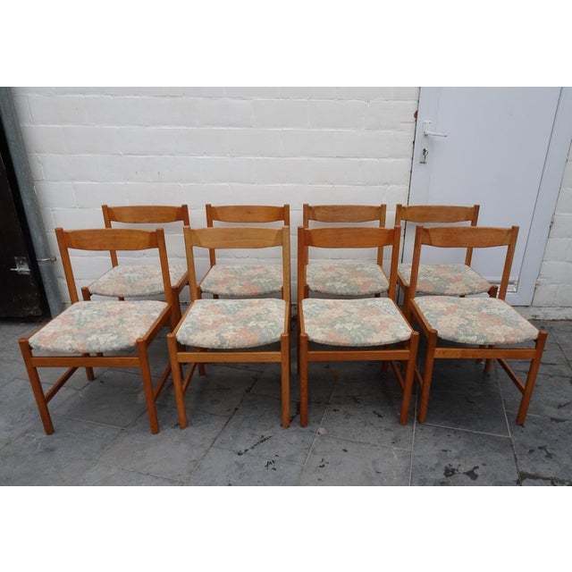 Oak Chairs and Stool from Vanda Watervliet, Belgium, 1960s, Set of 9 For Sale - Image 10 of 18