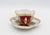 Circa 1888-1916 Richard Klemm, Dresden quatrefoil demitasse cup & saucer. Fully marked. Porcelain. Delicate scroll handle....