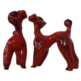 German Ceramic Poodle by Cortendorf, 1960s, Set of 2 For Sale