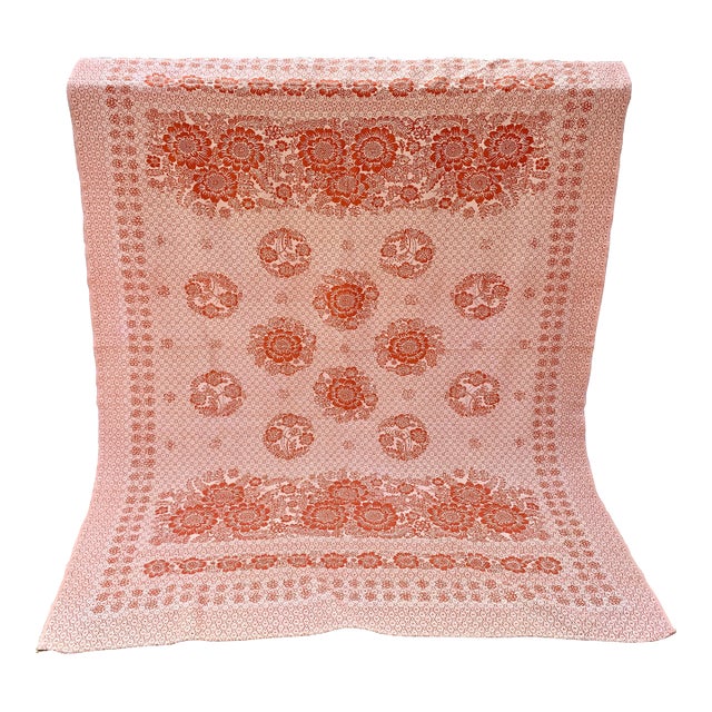 Vintage Damask Floral Texture Home Accent Textile, Bedspread,/Throw Blanket For Sale