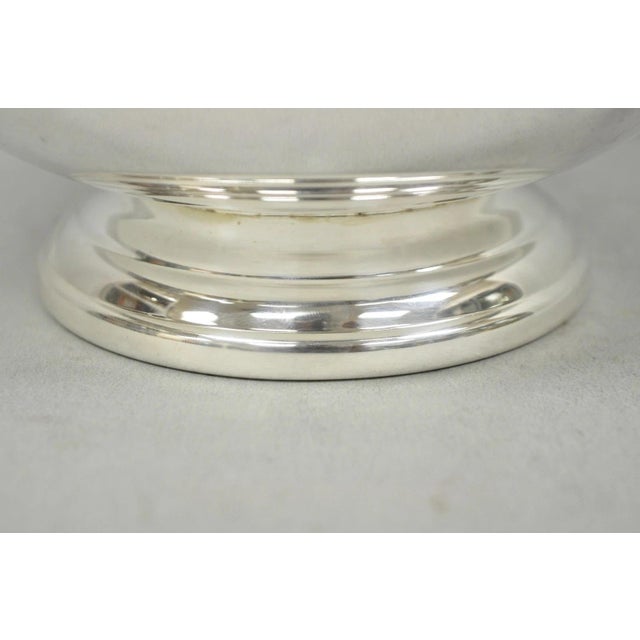 Mid 20th Century Vintage Mid Century Modern Towle Silver Plated 8.5" Round Footed Serving Bowl For Sale - Image 5 of 11