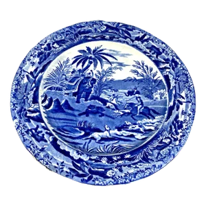 19th Century English Blue & White Staffordshire Plate