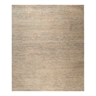 9x12 Sarrah Fiona Yellow Solid Contemporary Hand Knotted Silk Carpet Rug For Sale