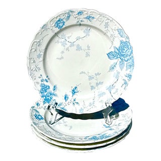 Blue and White Scalloped Plates - New With Tags, S/4 For Sale