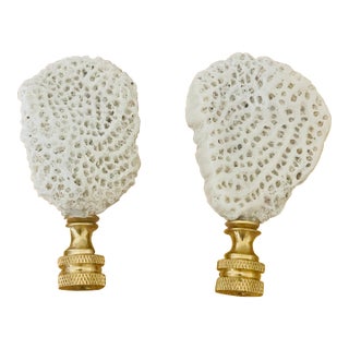 1960s Natural Specimens Ses Cotal Fragments Pair Lamp Finials For Sale