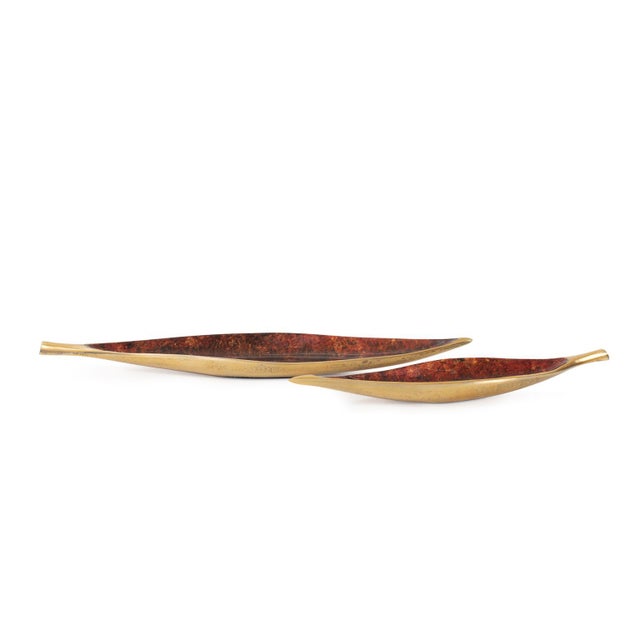 Sharma Crimson Gold Shallow Leaf Bowl- Large For Sale - Image 11 of 11