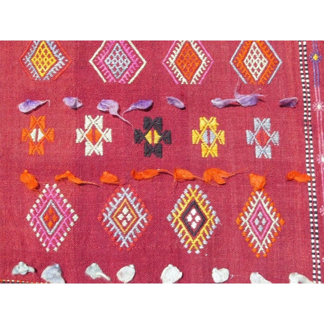 Red 1960s Vintage Red Kilim Rug - 61"x112" For Sale - Image 8 of 12