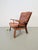 Brutalist Brutalist Wood Armchair with Brown Leather Upholstery, Germany, 1960s For Sale - Image 3 of 15