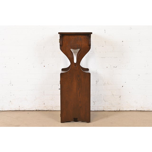 Stickley Brothers Style Antique Mission Oak Arts & Crafts Cellarette or Smoker Stand, Circa 1910 For Sale - Image 10 of 12