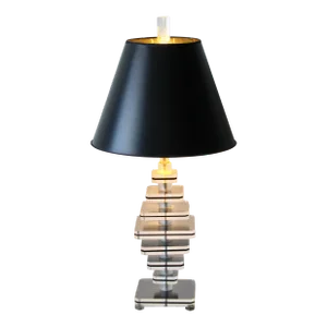 Vintage Mid-Century Modern Large Lucite Tuxedo Table Lamp