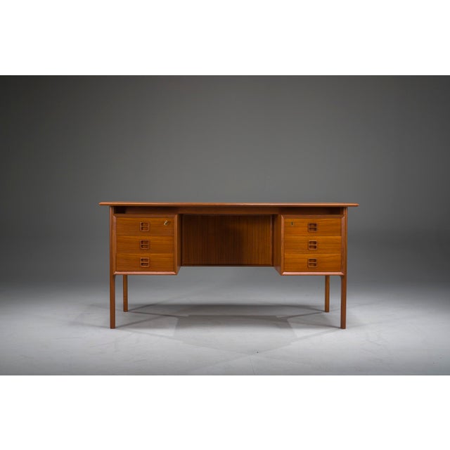 Mid-Century Modern Danish Executive Desk in Teak by Erik Brouer for Brouer Møbelfabrik, 1960s For Sale - Image 3 of 18