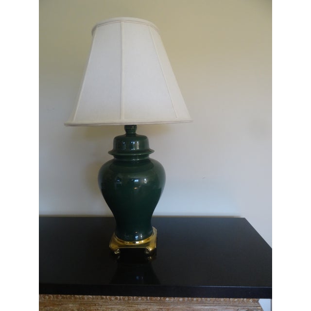 Late 20th Century Late 20th Century Green Traditional Jar Lamp For Sale - Image 5 of 5