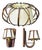 Rattan Pendant Light and Wall Lights by Louis Sognot, France, 1950s, Set of 3 For Sale