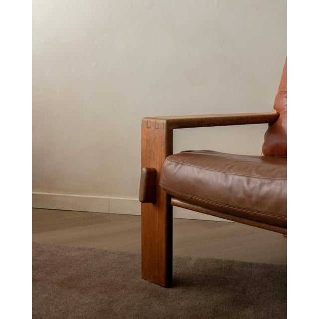 Vintage Bonanza Lounge Chair in Finnish Oak & Cognac Leather by Esko Pajamies for Asko, 1960s For Sale - Image 6 of 18