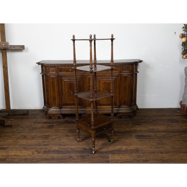 English English 19th Century Wooden Trolley with Three Shelves and Single Drawer For Sale - Image 3 of 10