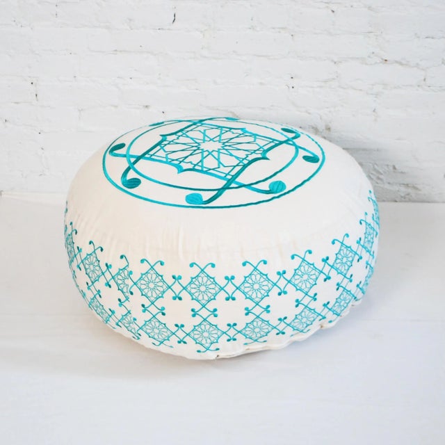 Contemporary Turquoise Selima Floor Pillow For Sale - Image 3 of 3