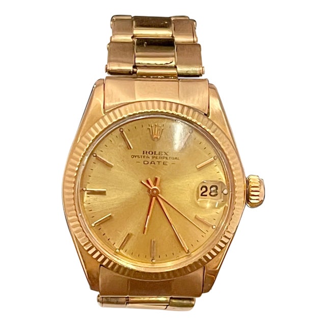 Rolex Oyster Perpatual Lady Datejust 28 Rose Gold Fluted Bezel Watch For Sale
