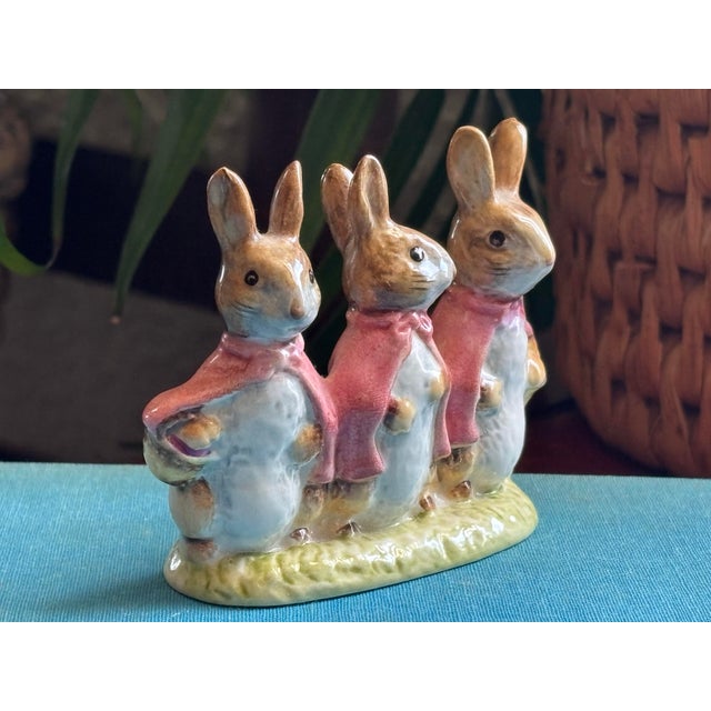 1954 Royal Albert Beatrix Potter Porcelain Bunny Rabbit Trio For Sale - Image 9 of 9
