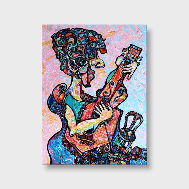 This is a one of a kind original cubist acrylic painting on canvas by San Diego artist, Alexander Arshansky. Its...