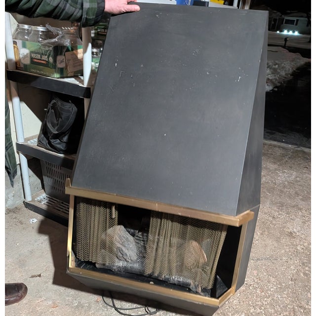 Mid-Century Modern Mid 20th Century Fireplace With Logs and Flame For Sale - Image 3 of 10