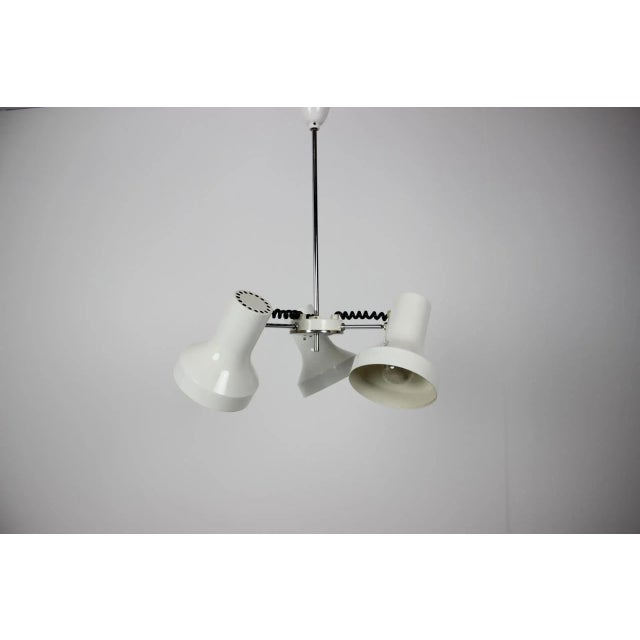 White Mid-Century Chandelier, 1970s For Sale - Image 8 of 9
