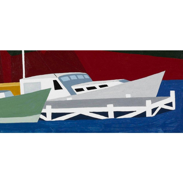 1950s Robert Herrmann Boats Original Seascape Painting For Sale - Image 4 of 4