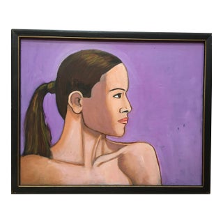 Vintage Mid Century Figural Portrait For Sale