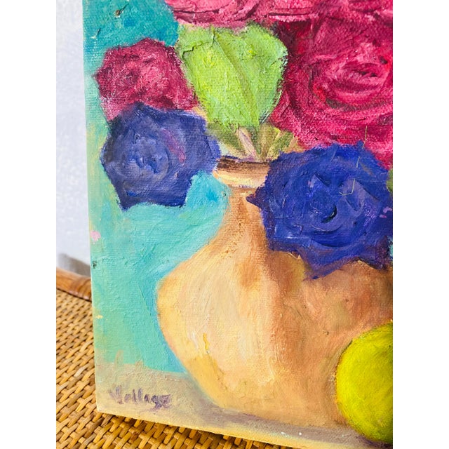 Boho Chic Vintage Oil on Canvas, Signed For Sale - Image 3 of 7