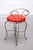 Mid-Century Modern Brass Vanity Chair with Red Leather Seat, France, 1950 For Sale - Image 6 of 10