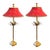 Frederick Cooper Palm Lamp and Matching Red Shade, 1990s For Sale