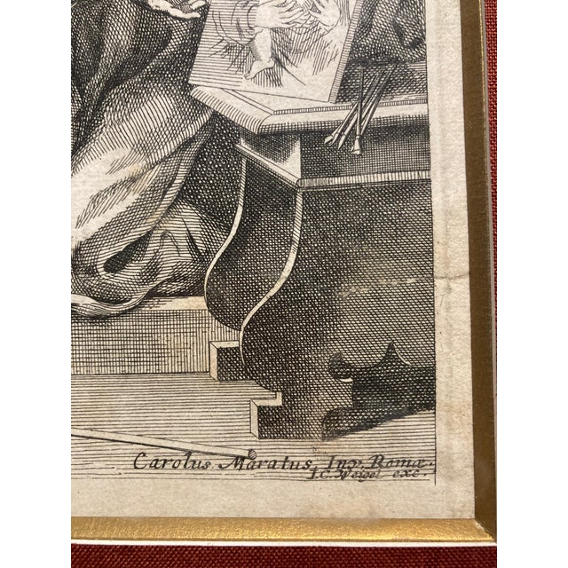 Black Christoph Weigel l'Ancien, Apparition of the Virgin to Saint Luke, 1800s, Engraving and Etching, Paper For Sale - Image 8 of 18