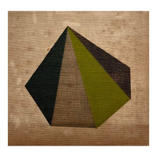 Vintage Modernist Miniature Geometric Abstraction – Original Oil on Linen For Sale