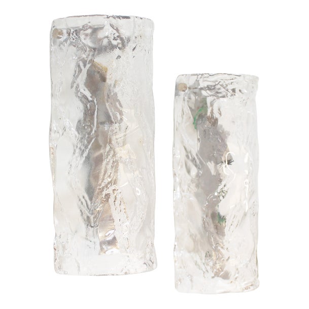 Large Murano Glass Wall Lamps from AV Mazzega, 1970s, Set of 2 For Sale