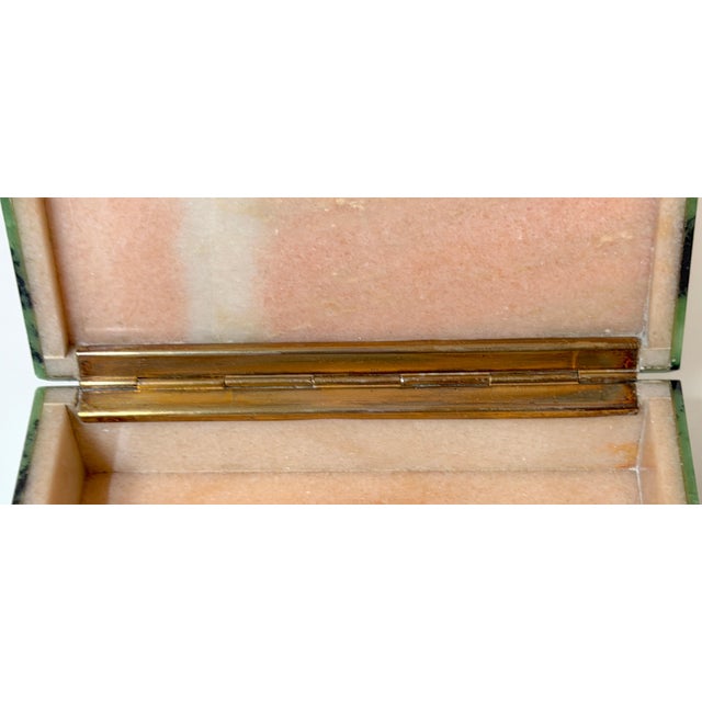 Italian Green & Plum Specimen Marble Box, Alabaster Interior, Florence, 1970s For Sale - Image 4 of 15