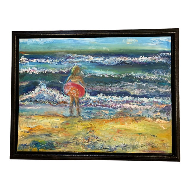 Waves, Oil Painting, Framed, One-of-a-Kind Arts, by Van Ness For Sale