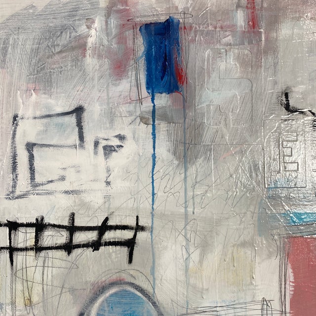 2020s “Lyrical Meaning" Contemporary Abstract Original Mixed-Media Painting by Linwood For Sale - Image 5 of 9