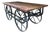 1990s Industrial Iron & Wood Railroad Style Rolling Trolly Cart Coffee Table For Sale