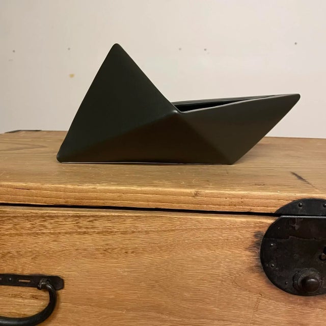 Mid-Century Japanese Ikebana Geometric Vessel or Sculptural Bowl For Sale - Image 9 of 15