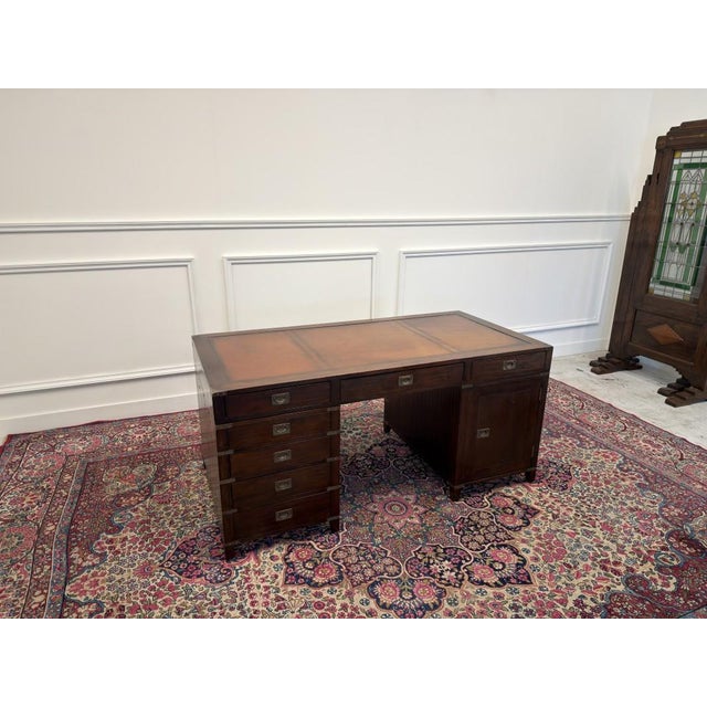 English Campaign Style Desk For Sale - Image 16 of 16
