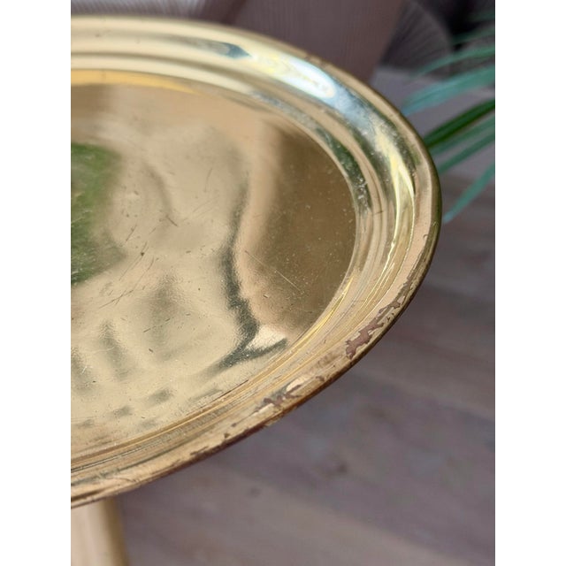 Vintage Mid-Century Modern Art Deco-Style Hollywood Regency Brass Metal Cocktail Side Table For Sale - Image 4 of 6
